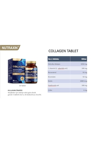 Nutraxin Collagen Hidrolize Kolajen 30 Tablet 2 Adet