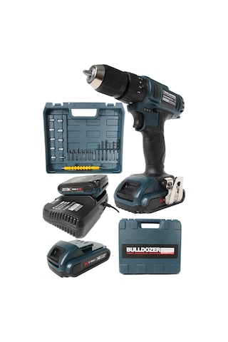 Bulldozer Darktron Darbeli Çift Akülü 24 V 5 Ah Şarjlı Vidalama Matkap + 27 Parça Usta Seti