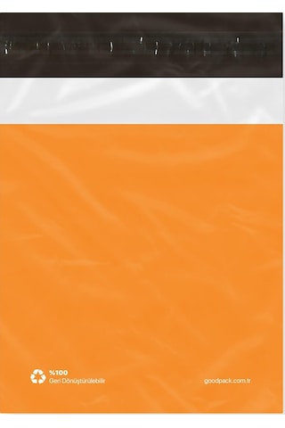Cepsiz Turuncu Kargo Poşeti 30x37+5 Cm - 100 Adet