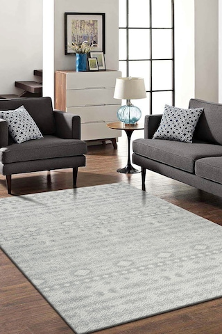 Salon Halısı Modern İskandinav Halı Mutfak Halısı Kolay Temizlenir Özel Kesim Gri Halı Gri