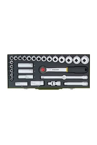 Proxxon 23000 1/2" Cırcır Kollu 29 Parçalı Lokma Takımı