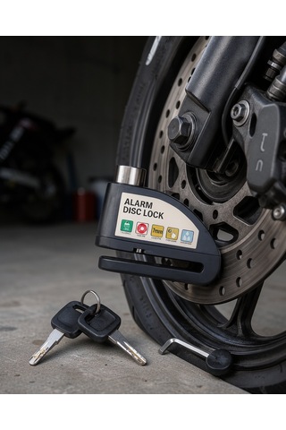 Disk Fren Kilidi 110 Db Alarmlı Su Geçirmez Çelik Gövde Xuczzzmotorkilit-2