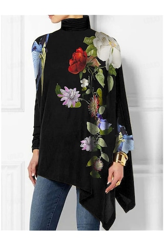 Kadın Balıkçı Yaka Uzun Kollu Dalgıç Bluz