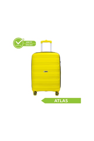 Vegmann Polipropilen Pp Atlas Sarı Orta Boy Valiz Sarı