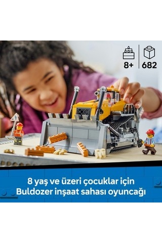 Sarı Buldozer İnşaat Temalı Yaratıcı Oyuncak 8 Yaş Ve Üzeri İçin