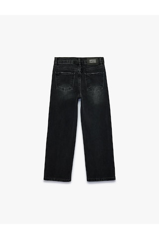 Koton Pamuklu Geniş Paça Denim Pantolon Siyah 7wkg40016ad