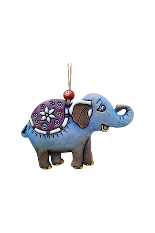 Özel Tasarım Semer Detaylı Seramik Fil Duvar Süsü