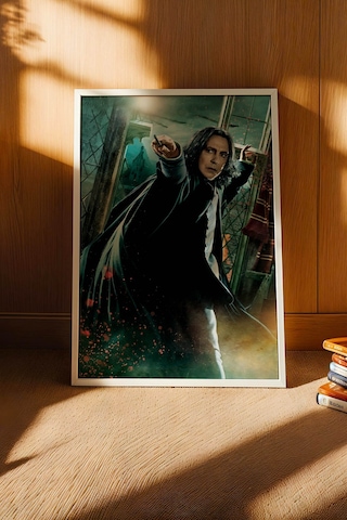 Severus Snape Özel Tasarım Çerçeveli Tablo - Lüks Harry Potter Karakter Posteri Modern Duvar Dekoru Beyaz