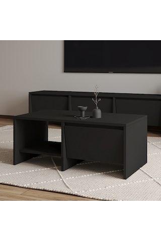 Laris Kapaklı Orta Sehpa 90 Cm Modern Tasarım Siyah
