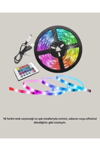 Uzaktan Kumandalı Rgb Smart Şerit Led Işık Esnek Ve Taşınabilir Dekorasyon Farklı Renk Ve Uzunluk Seçenekleri Mevcut