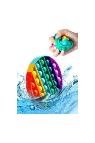 Toys Pop-ıt Popit Buble Fidget Gökkuşağı Popit Stres Oyuncağı Renkli Duygusal Yuvarlak