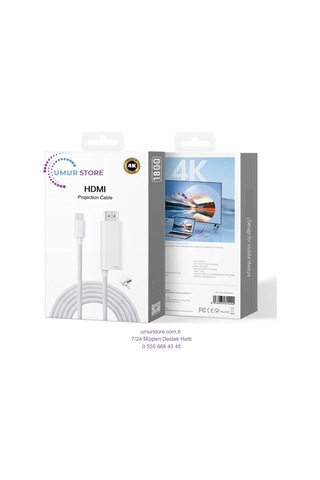 Type-c To Hdmı 4k 60hz Kablo Wiwu Wı-ps001 Pd Şarj Ve Projeksiyon Kablosu 1.8m