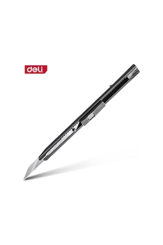Delı Profesyonel Metal Gövdeli Kırılabilir Maket Bıçağı 9mm Sk5 Sarı Kendinden Kilitli