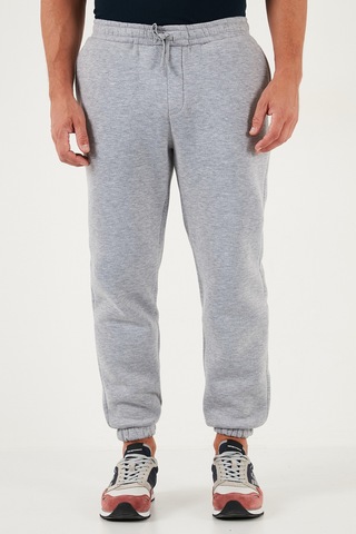 Buratti Pamuklu Regular Fit Normal Bel Lastikli Paça Cepli Erkek Eşofman Altı 59080153W4 Gri Melanj