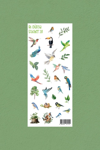 M28 Kuş Temalı Sticker Seti Çok Renkli M28 Kuş Temalı Sticker Seti Çok Renkli