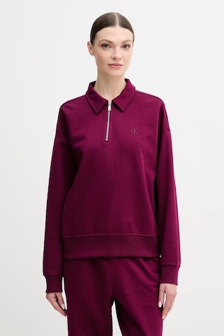 Calvin Klein Ls Archıve Terry 1/4 Zıp Polo Sw-12967 Mor
