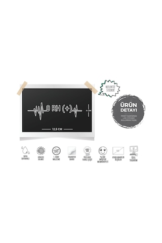 Bt42S Kalp Ritmi Desenli 0 Rh Pozitif Kan Grubu Etiketi 2Li Set