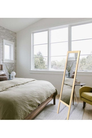 Ayaklı Doğal Ahşap Boy Aynası 145x 38 Ahşap