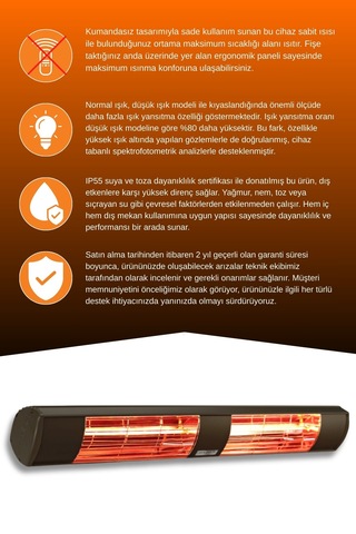 Aqua 3000 Watt Gsa30 Kumandasız Suya Dayanıklı Elektrikli Isıtıcı