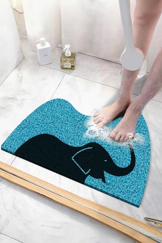 Filli Panda Banyo Paspası Kaymaz Taban Yumuşak Esnek Paspas Islak Zemin Hijyenik Paspas 40x60 Cm Mavi