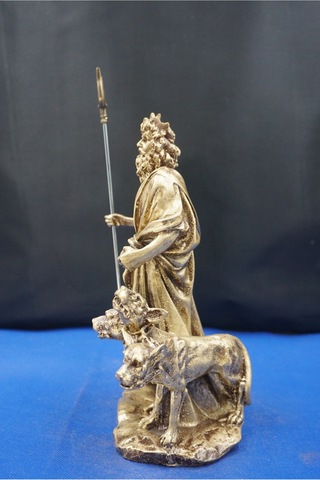 Hades Heykel Biblo Tasarım 25 Cm Mitolojik Obje Hediyelik Eşya Ev Dekor Altın