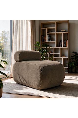 İnarch Dizayn Cosmo Berjer Modern Minimalist Konforlu Tekli Koltuk Mocha