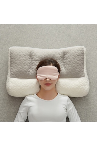 Geeroyoo Erkekler İçin Lateks Boyun T牵引 Yastık - Uyku Konforu, Boyun Ağrısı Alleviation, Yıkama Kolay - 40x70cm Düşük Yastık Beyaz