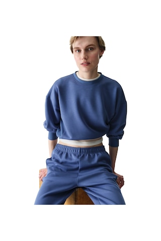 Penti Koyu Mavi Silky Feel Contrast Sweatshirt