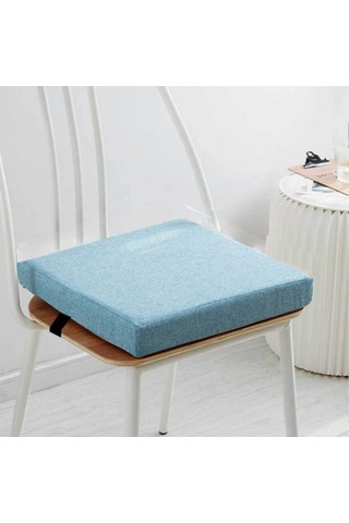 Sandalye Minderi Sünger Dolgulu Kare Sandalye Konfor Pedi Oturma Minderi 4 Cm Kalınlık 4 Adet Mavi