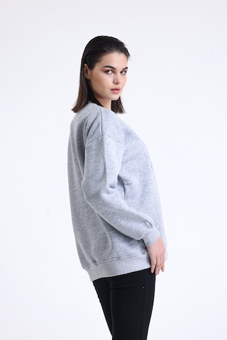 Kadın Gri Oversize Sweatshirt Seattle Gri Melanj