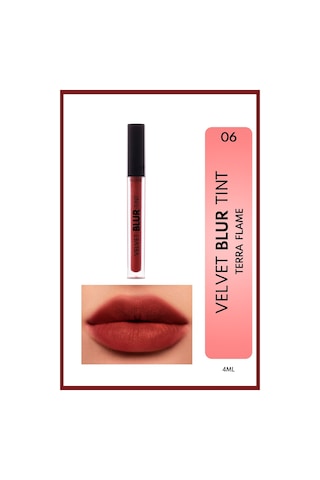 Note Cosmetics Velvet Blur Tint Kadife Bitişli Nemlendirici Mat Ruj - 06 Terra Flame - Kırmızı