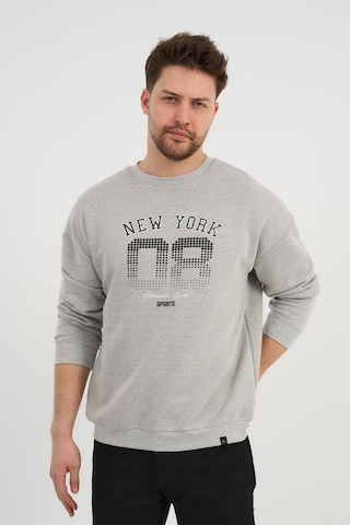 Alexander Gardi Alexandergardı Bisiklet Yaka Unisex Baskılı Sweatshirt Unx-37401 Gri