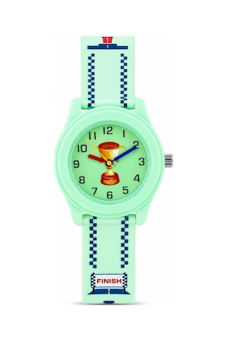 Yarış Temalı Kupa Figürlü Mint Yeşili Kız Erkek Çocuk Kol Saati Analog St-304424 Açık Yeşil