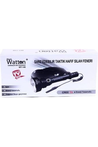 Watton Wt- 148 800 Lümen Tx6 Özel Avcı Feneri Siyah