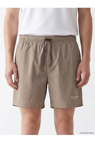 Lcw Swımwear Kahverengi Kısa Boy Baskılı Erkek Deniz Şortu