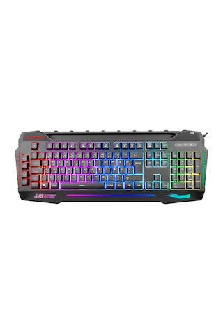 Rampage KB-R63 STAGE Usb Kablolu RGB Işıklı 4 Makrolu Ses Mik Çıkışlı Oyuncu Q Klavye