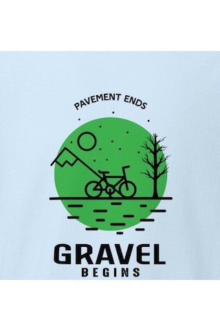 Wildstyle Gravel Begins Dağ Bisikleti Doğa Yol Macera Baskılı Unisex Bisiklet Yaka Pamuklu Tişört Bebek Mavisi