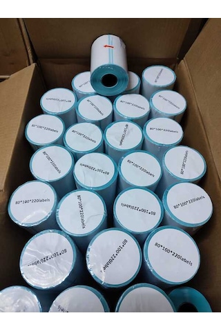 Barkod Etiket Sticker 80x100 Mm Lamine Termal Etiket 1 Rulo 220 Tam Adet Etikettir 1
