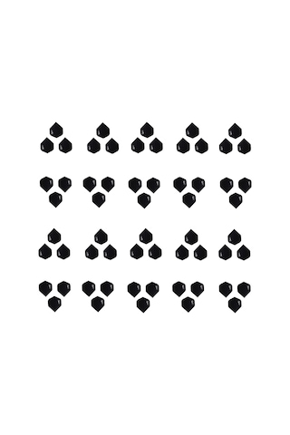 60 Adet (20 Set) Dartsan Dart Flight-Flayt. Siyah. 100 Micron PET