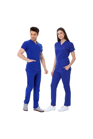 İba Medikal Saks Mavi Flexcool Likralı Doktor Hemşire Scrubs Unisex İba Medikal Saks Mavi Flexcool Likralı Doktor Hemşire Scrubs Unisex