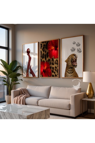 3 Lü Pop Art Çerçevesiz Poster Seti Leopar Çiçek Topuklu Ayakkabı Dudak Desenli Retro Vintage Duvar Dekoru 3 Lü Pop Art Çerçevesiz Poster Seti Leopar Çiçek Topuklu Ayakkabı Dudak Desenli Retro Vintage Duvar Dekoru