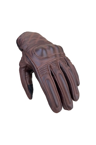 The Biker Jeans Hammer Brown Korumalı Motosiklet Deri Eldiveni