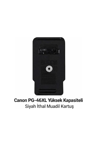 Canon Pixma E414 / Pg-46xl Siyah Yüksek Kapasite Tıpalı İthal Uyumlu Dolabilen Kartuş