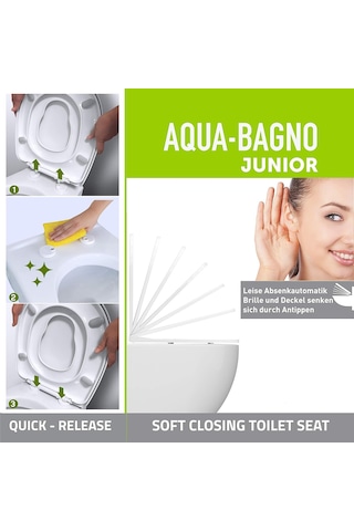 Aqua Bagno Junior Çocuk Adaptörlü Yavaş Kapanan Klozet Kapağı