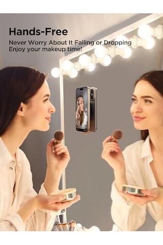 Manyetik Vantuz Telefon Montajı, Magsafe İçin Silikon Telefon Kılıfı Kavrama Standı Tutucu, Eller Serbest Ayna Duş Telefon Tutacağı Dağı Fit İphone 16 Pro Max, Tiktok Creator Videolar