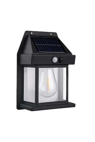 Versatile And Waterproof Outdoor Solar Wall Lamp With Tungsten Filament And Motion Sensor