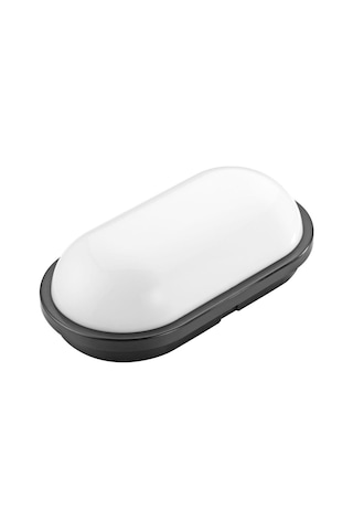 Horoz Aydos 20w Oval Siyah Led Nem Su Geçirmez Banyo Bahçe Modern Tavan Lambası Beyaz Işık Siyah