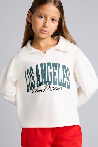 Defacto Relax Fıt Polo Yaka Kolej Baskılı Sweatshirt Kumaşı Sweatshirt Kız Çocuk I4899a826auwt34 Beyaz-wt34