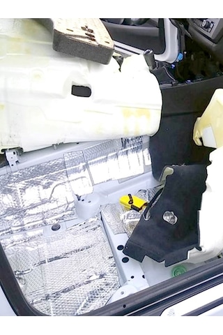 10 Adet 35x20cm Ziftli Oto Ses Su Yalıtım Pedi Folyolu Yapışkanlı