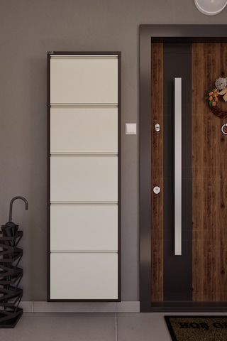 Ceha 5'li Metal Ayakkabılık - Kahverengi/krem K.AYK-5 /AB8317-AB1013